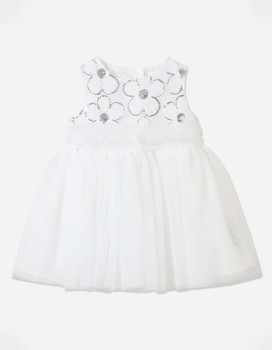 Origami+White+Sequin+Newborn+Dress