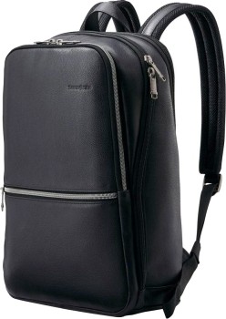 Samsonite+Classic+Leather+Slim+Backpack+in+Black