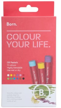 Born+Washable+Oil+Pastels+Assorted+12+Pack