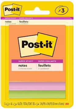 Post-it+Super+Sticky+Notes+76+x+76mm+Energy+Boost+3+Pack