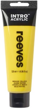 Reeves-Intro-Acrylic-Paint-100mL-Medium-Yellow on sale