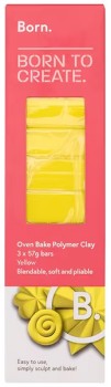 Born+Oven+Bake+Polymer+Clay+Yellow+3+Pack