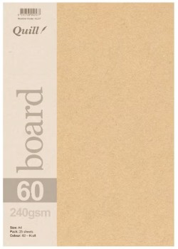 Quill-A4-280gsm-Kraft-Board-25-Pack on sale