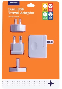 JBurrows-2-Port-USB-Travel-Adaptor-Grey on sale