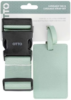 Otto+Luggage+Tag+and+Strap+Set+Green