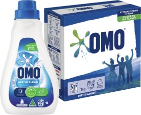 Omo-Laundry-Liquid-1-Litre-or-Powder-1kg-selected-varieties on sale