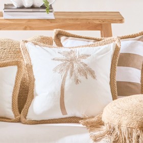 Little-Cove-Palm-Square-Cushion-by-Habitat on sale