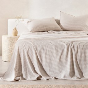 Striped+Linen+Cotton+Sheet+Set+by+Habitat