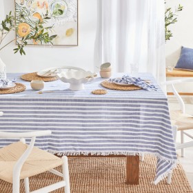 Liv+Stripe+Blue+Cotton+Table+Linen+Range+by+Essentials