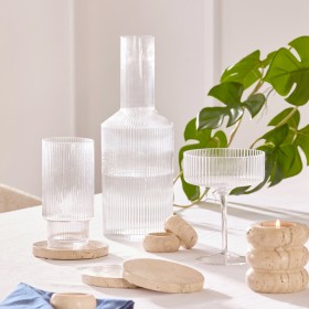 Mila+Ribbed+Crystal+Glass+Carafe+by+M.U.S.E.