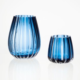 Walter-Blue-Glass-Candle-Holder-by-MUSE on sale