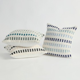 Amos-Blue-White-Cushion-by-Habitat on sale
