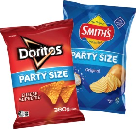 Doritos+Corn+Chips%2C+Smith%26rsquo%3Bs+Crinkle+Cut+380g+or+Red+Rock+Deli+Chips+Party+Size+290g+Selected+Varieties