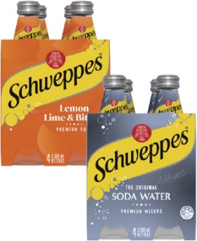 Schweppes+Mixers%2C+Soft+Drink+or+Mineral+Water+4x300mL