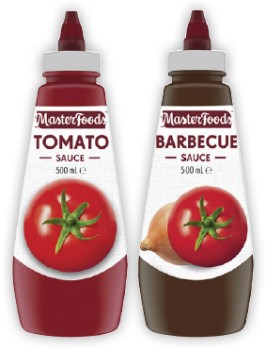 MasterFoods+Squeeze+Tomato+or+Barbecue+Sauce+475mL-500mL