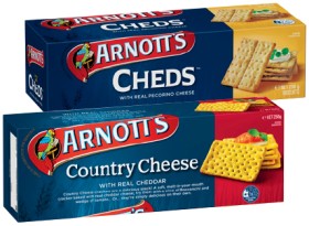 Arnotts-Cheds-Country-Cheese-or-Sesame-Wheat-Crackers-250g on sale