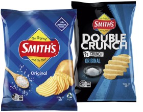 Smith%26%23039%3Bs+Crinkle+Cut+150%E2%80%91170g+or+Double+Crunch+Chips+150g+Selected+Varieties