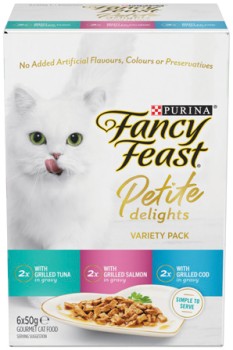 Purina-Fancy-Feast-Petite-Delights-Wet-Cat-Food-6x50g-Selected-Varieties on sale