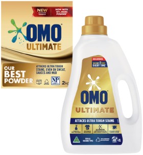 OMO-Expert-Laundry-Liquid-2-Litre-or-Laundry-Powder-2kg-Selected-Varieties on sale