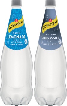 Schweppes+Mixers%2C+Soft+Drink+or+Natural+Mineral+Water+1.1+Litre+Selected+Varieties