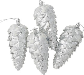 Jolly-Joy-Pinecones-Silver-4-Pack on sale