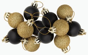 Jolly-Joy-Black-Gold-Mini-Bauble-30-Pack on sale