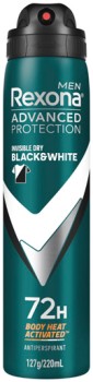 Rexona+Men+72H+Advanced+Antiperspirant+Invisible+Black+%26amp%3B+White+220mL