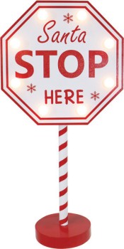 LED-Santa-Stop-Here-Signpost-Battery-Operated-40cm on sale