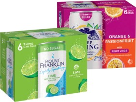 Mount-Franklin-Lightly-Sparkling-or-Deep-Spring-Sparkling-Water-6x250mL-Selected-Varieties on sale