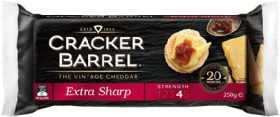 Cracker+Barrel+Cheddar+Cheese+Block+250g+or+Slices+12+Pack+Selected+Varieties