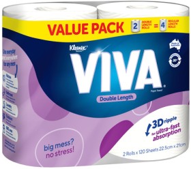 Viva-Double-Length-Paper-Towel-2-Pack-Selected-Varieties on sale