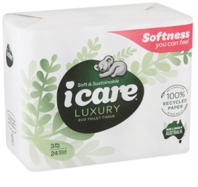 icare+3+Ply+Luxury+Toilet+Tissue+24+Pack