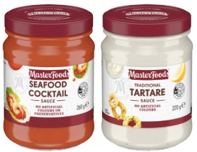 MasterFoods-Sauce-Tartare-220g-or-Seafood-Cocktail-260g on sale