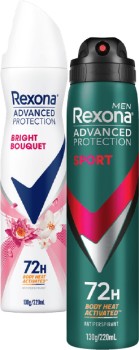 Rexona+Advanced+Protection+Antiperspirant+Spray+220mL+Selected+Varieties