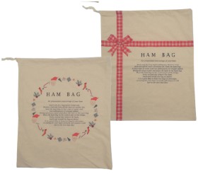 Organic-Unbleached-Cotton-Ham-Bag-Assorted-Designs on sale