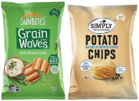 Sunbites+Grain+Waves+Chips+170g%2C+Simply+Chips+120g%2C+Smith%26rsquo%3Bs+Baked+Chips+or+Popcorners+130g+Selected+Varieties