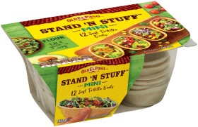 Old-El-Paso-Stand-N-Stuff-Mini-Soft-Tortilla-Boats-12-Pack on sale