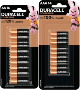 Duracell-Coppertop-Batteries-AA-16-Pack-or-AAA-14-Pack on sale