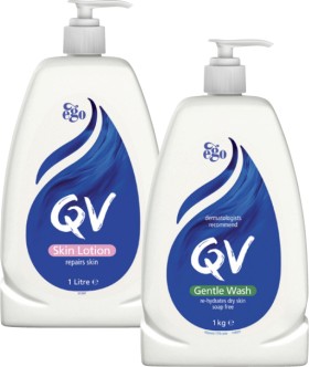 QV-Gentle-Wash-1kg-or-Moisturising-Lotion-1-Litre on sale