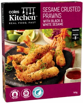 Coles+Kitchen+Frozen+Sesame+Torpedo+Prawns+160g