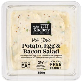 Coles-Kitchen-Potato-Egg-Bacon-Salad-350g on sale