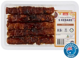 Coles-RSPCA-Approved-Chicken-Kebabs-Honey-Soy-375g on sale