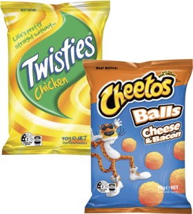 Twisties-Burger-Rings-or-Cheetos-80g-90g on sale