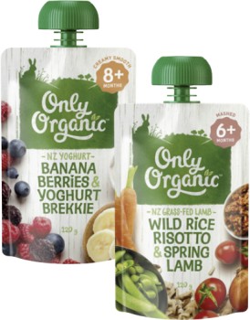 Only+Organic+4%2B+Months%2C+6%2B+Months+or+8%2B+Months+Baby+Food+Pouch+120g