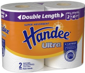 Handee-Ultra-Double-Length-Paper-Towel-2-Pack on sale