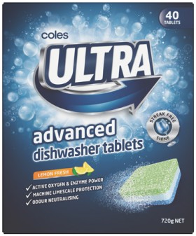 Coles-Ultra-Advanced-Dishwasher-Tablets-40-Pack on sale