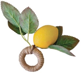 NEW-Mediterranean-Lemon-Napkin-Ring-Pk-2 on sale