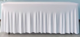 NEW-Table-Cover-Skirting-Rectangle-24m-Spandex-White-Ea on sale