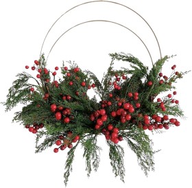 NEW-Festive-Folly-Half-Wreath-60cm-Ea on sale