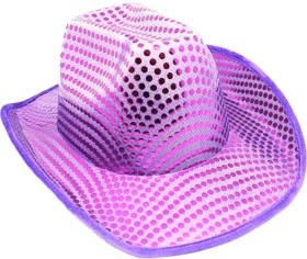 Hat-Cowboy-Cerise-Sequin-Ea on sale